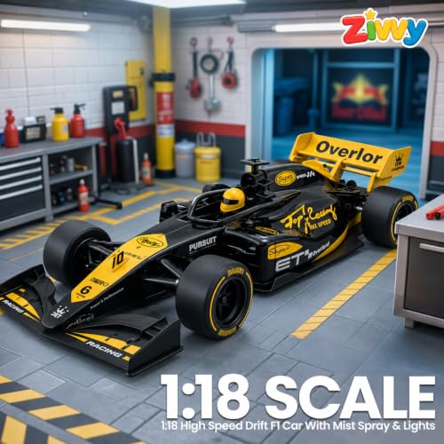 Image of F1 Remote Control Car - Black | Formula 1 Car | Toys for Boys & Girls | rc car 4x4 | Toy Car| High-Speed RC Toy Car | LED Headlight | Smoke Feature | Birthday Gift for Kids