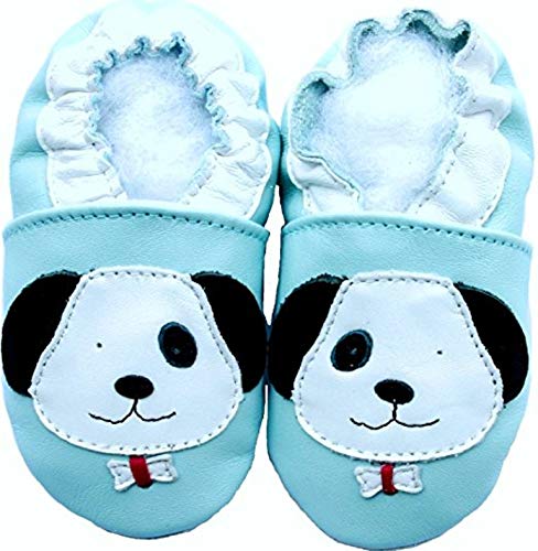 Leather Baby Soft Sole Shoes Boy Girl Infant Children Kid Toddler Crib First Walk Gift Puppy Blue (0-6month, Blue)