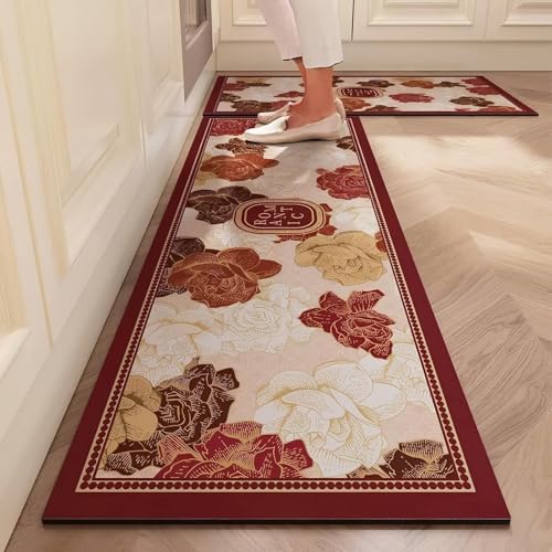 Image of proxin Kitchen Mats for Floor Anti Slip, 2 Pcs Kitchen Mats, Waterproof Memory Foam Kitchen Rugs, Standing Desk Home Office Laundry & Long Standing Support (Multi 2)