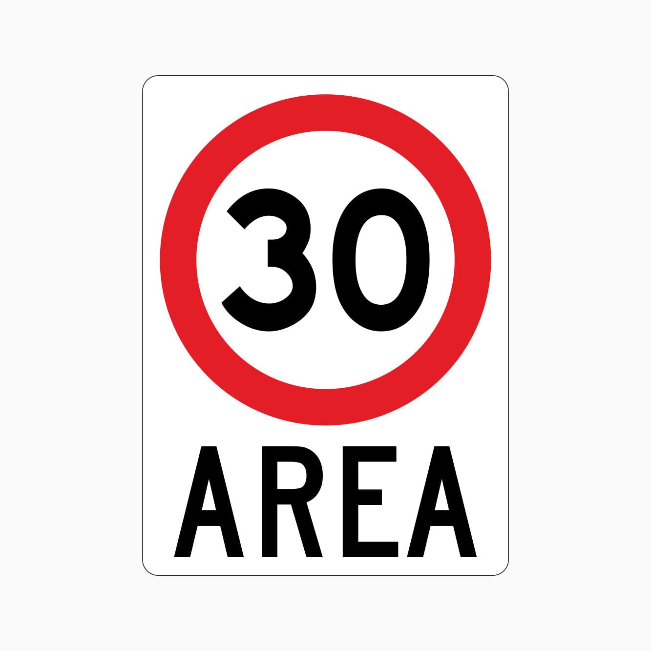 30km AREA Sign Traffic Metal Tin Sign 12x16 inch for Industrial & Commercial Series