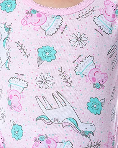 Peppa Pig Toddler Girls' Unicorn 4 Piece Long Sleeve Pajama Set Mix Match4