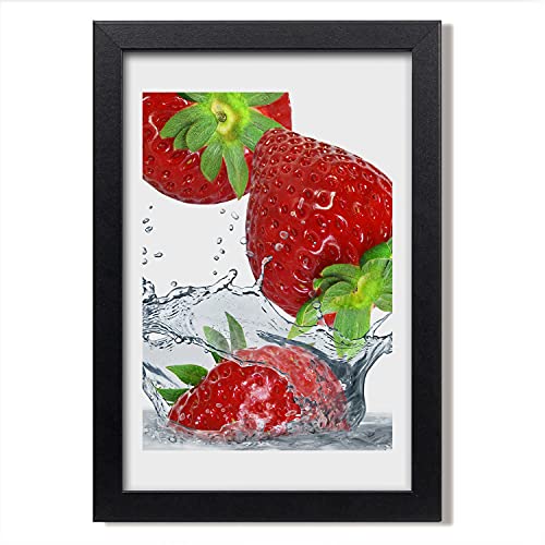 Peinture cadre en bois moderne fraises Tulup 20x30 tableau décoratif mural