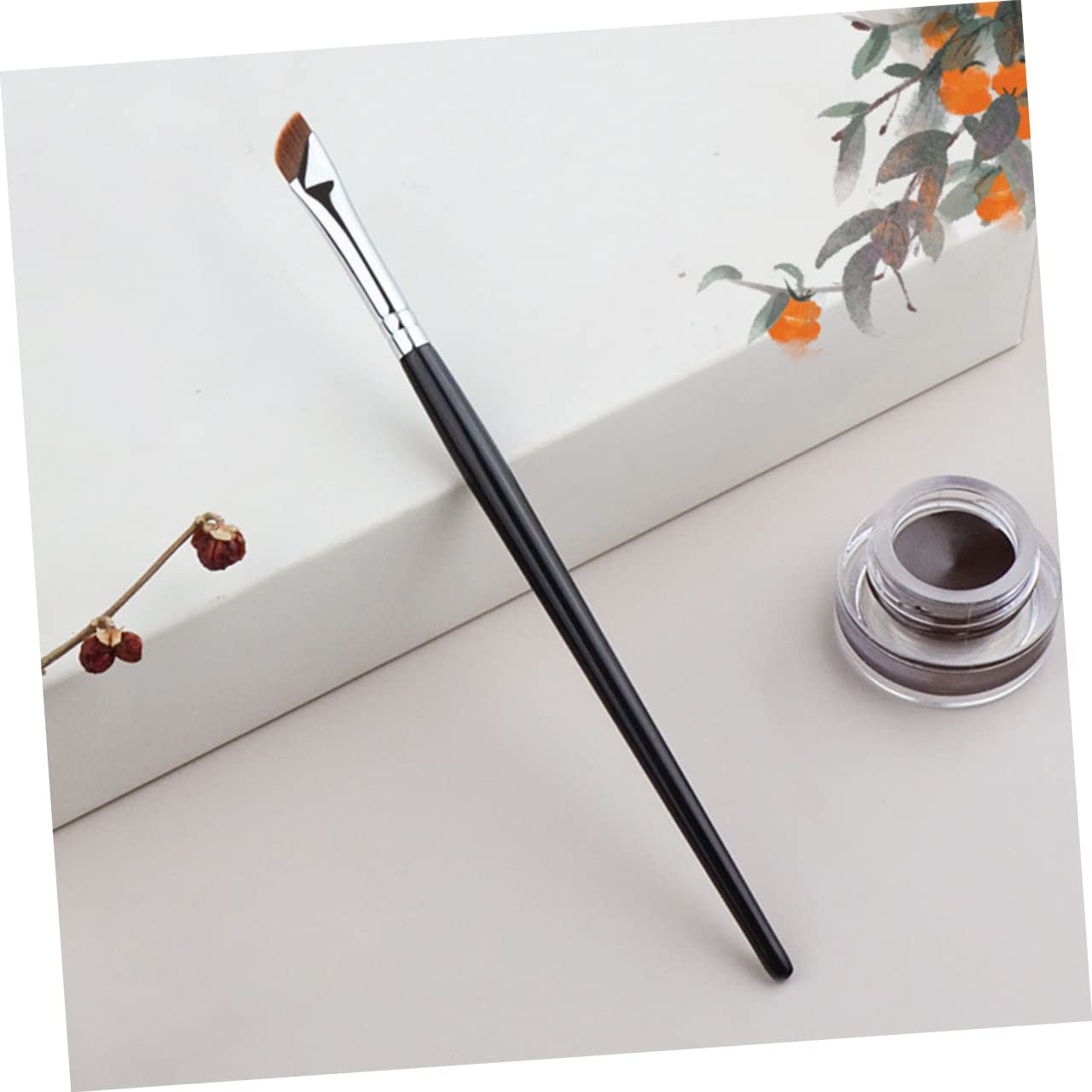 FRCOLOR 10 pennelli per sopracciglia, sopracciglia, pennello per sopracciglia, pennello per sopracciglia, pennello piatto per eyeliner, pennello sottile angolato, pennello per trucco a testa piatta
