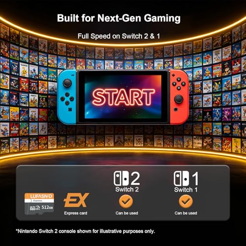 Image of 512GB microSD Express Card, Up to 880MB /s Read & 600MB /s Write Memory Card, Ultra-Fast Performance for Nintendo Switch 2, ROG Ally, Steam Deck, Gaming, 4K /8K Video and Pro Cameras