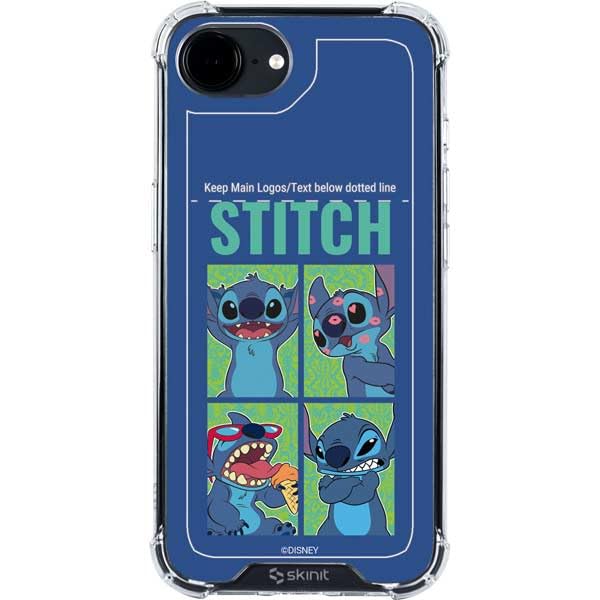 Skinit Clear Phone Case Compatible with iPhone 16e - Officially Licensed Disney Lilo and Stitch Personalities Moods Design