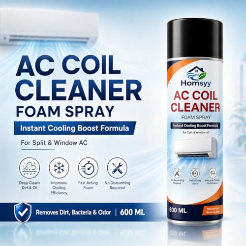 Image of AC Cleaning Foam 500ml | AC Foam Cleaner for Split & Window AC | AC Coil Cleaner Spray for Deep Cleaning | Removes Dust, Mold & Odor | Antimicrobial Formula for Better Cooling