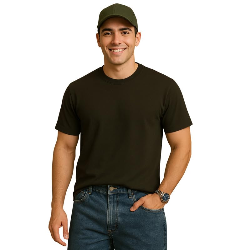 Image of Sleepynuts Men's Regular Fit Round Neck Half Sleeves Solid Casual Wear T-Shirt