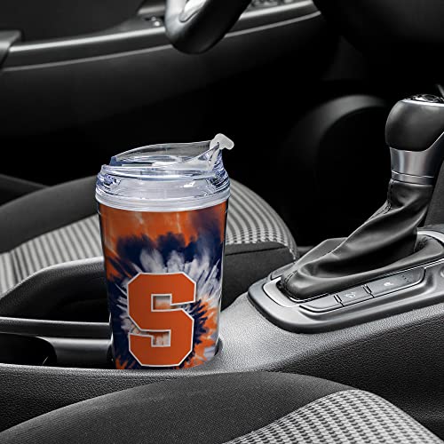 Image of Rico Industries NCAA Glitter 24oz Acrylic Glitter Tumbler with Hinged Lid, Officially Licensed Double Wall Tumbler with Straw