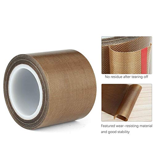 Image of PTFE Tape for Vacuum Sealer Machine, Hand Impulse Sealers Insulation PTFE Coated Fiberglass Adhesive Tape 500℉ High-Temp Fiberglass Adhesive Tape (5-inch x 33FT)