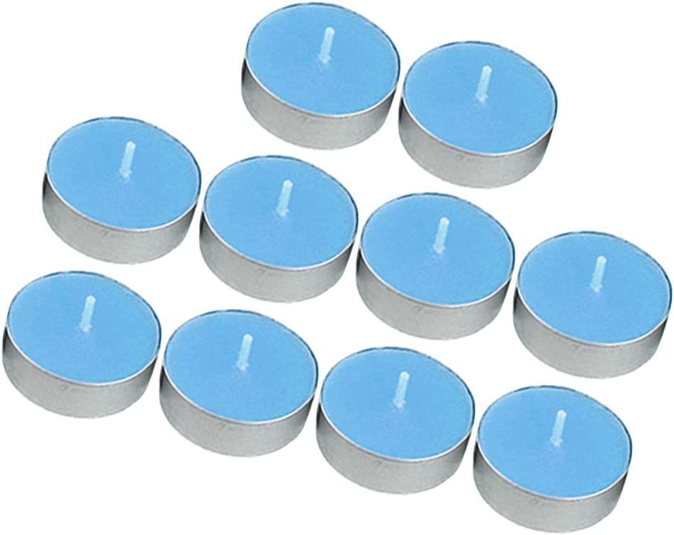 20 velas, velas de té, velas perfumadas, larga duración de 2 horas de combustión, para el hogar (azul)