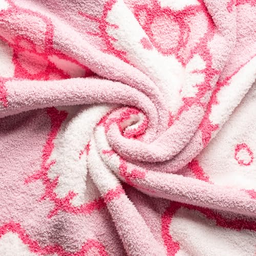 Image of Jay Franco Hello Kitty Feather Knit Fluffy Throw Blanket - Pink Fuzzy Blanket Measures 50 x 60 Inch - Super Soft Lightweight Bedding