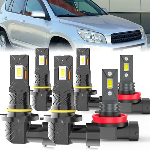 Image of Fit For Toyota RAV4 2006-2012 light Bulbs, High /Low Dual Beam Fog Lights Combo, Plug and Play, 6 PCS