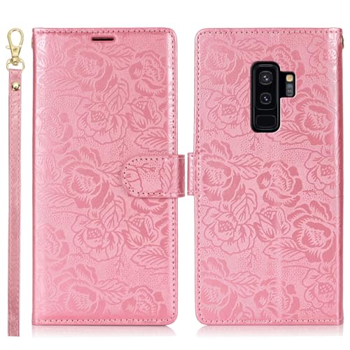Étui portefeuille en cuir PU pour Samsung Galaxy S9 Plus avec coque TPU r