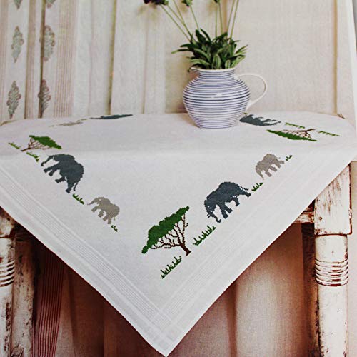 Kamaca tovaglia a Punto Croce, Motivo: Elefanti in...