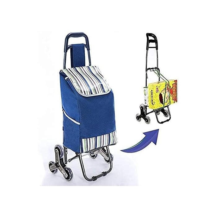 Buy Waterproof Foldable Shopping Trolley On Wheels With Removable Bag