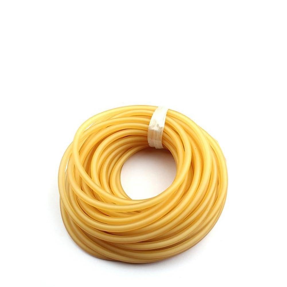 Latex-Gummischlauch, elastischer Schlauch, 20 m gelber Schlauch, 10 mm Außendurchmesser, 6 mm Innendurchmesser, Fitnessschlinge für Sport, Angeln, Heimwerken