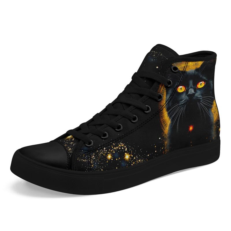 High-Top Canvas Shoes for Girls Boys Galaxy, Cat, Dogs Prints Fashion Sneakers Breathable Lightweight Casual Footwear
