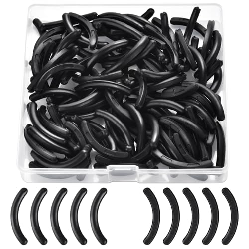 100Pack Eyelash Curler Refills High Elasticity Silicone Rubber Eye Lash Curler Refills Suit for Universal Eyelash Curlers Black