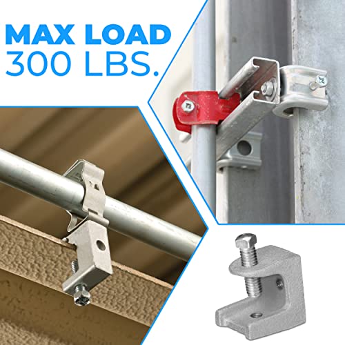 Image of OHLECTRIC 2-Pack - Malleable Iron Rod Support Beam Clamp - Zinc Plated for Corrosion Resistance - 7 /8 inch Jaw Opening - Supports 1 /2 inch-13 Set Screws & 3 /8 inch-16 Rods - Rated for Up to 300 lbs Load Capacity