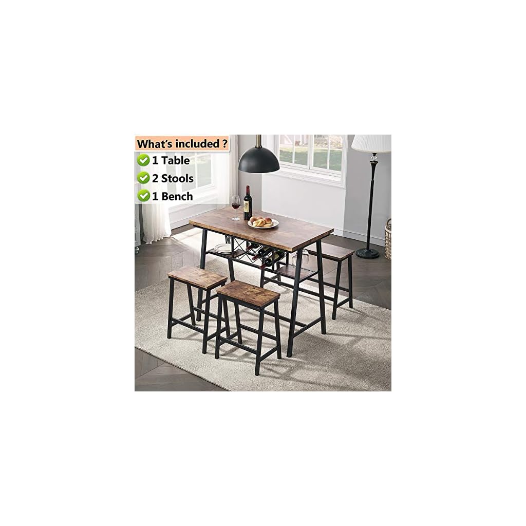 O&K FURNITURE 4Piece Counter Height Dining Room Table Set, Bar Table