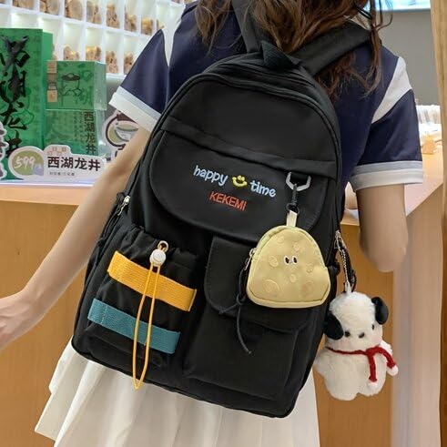 Cute Backpack for Women, Kawaii Y2K Grunge with Cute Pendant Harajuku Hiking Travel Aesthetic Rusksack (blue)4