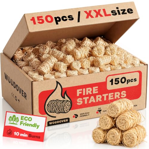 WOODOVER 150 pcs Large Fire Starters for...