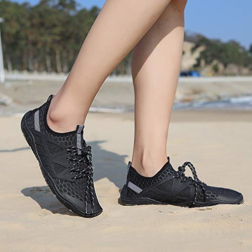Image of MAYZERO Water Shoes Men Women Swim Surf Shoes Beach Pool Shoes Wide Toe Hiking Aqua Shoes Winter House Slippers