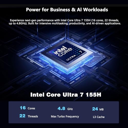 Image of ASUS NUC 14 Pro AI Mini PC, Intel Ultra 7 155H Mini Desktop, 64GB DDR5 RAM, 4TB PCIe SSD, Thunderbolts, HDMI, RJ-45, Wi-Fi 6, Windows 11 Pro, Black, Support AI /8K /Gaming