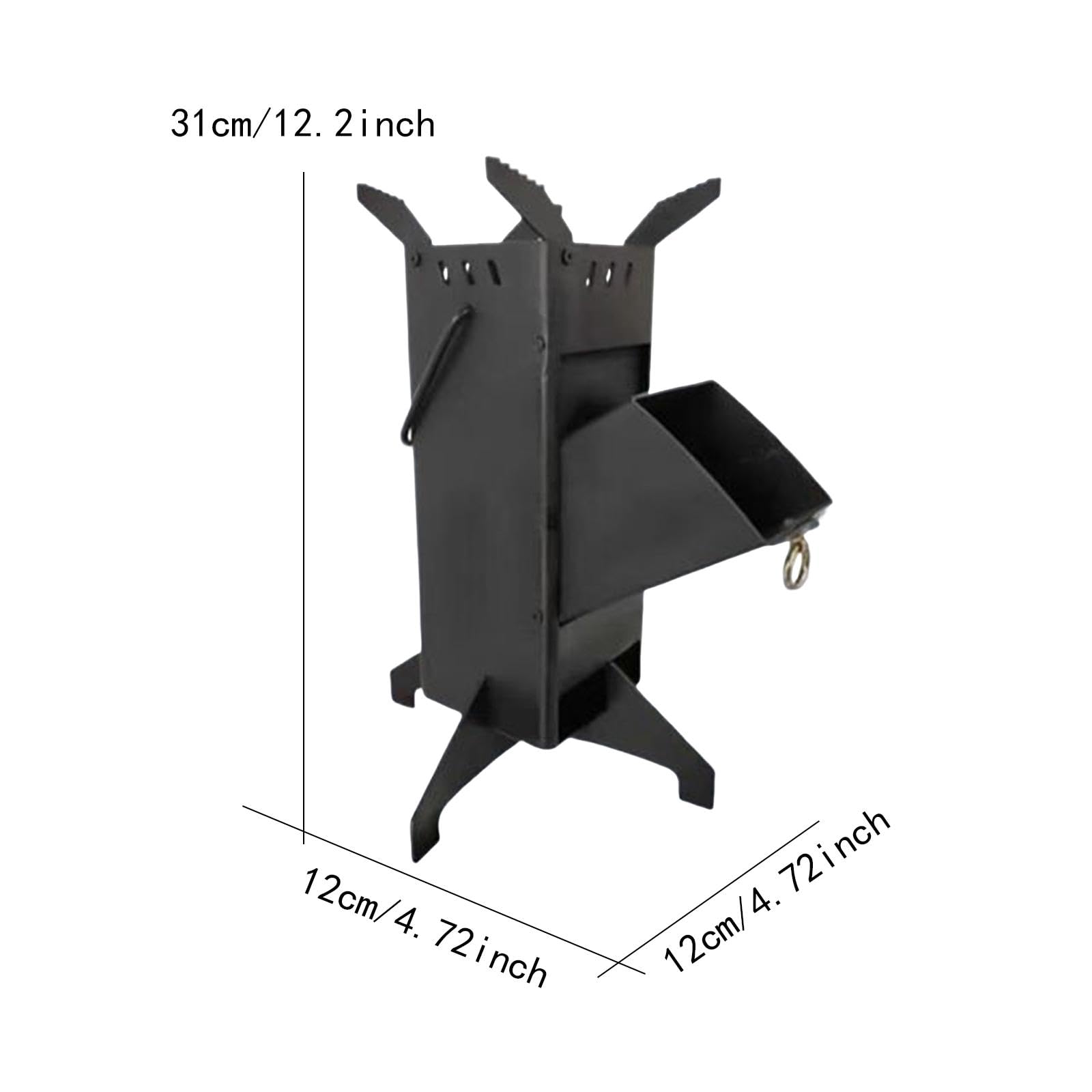 Réchaud de Camping Portable Brûleur Extérieur Pliant Foyer à Bois Acier Pratique Polyvalent Adapté à la Cuisine Plein Air Grillades Pique-niques