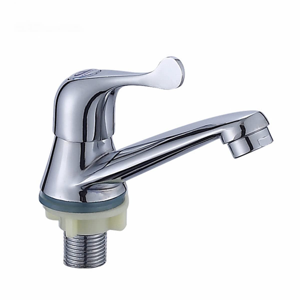 Modern Single Handle Bathroom Faucet One Hole Chrome Finished Cold Water Tap Bar Basin Faucets