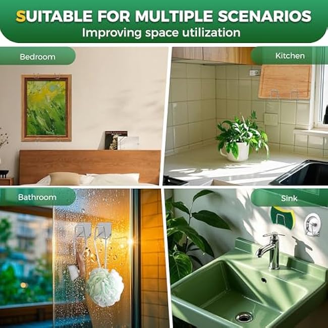 2Pcs Sponge Holder for Kitchen Sink Strong Adhesive Sponge Holder, SUS304 Stainless Steel Sink Sponge Holder, Rustproof and Waterproof Kitchen Sink Caddy Quick Drying Sink Organizer