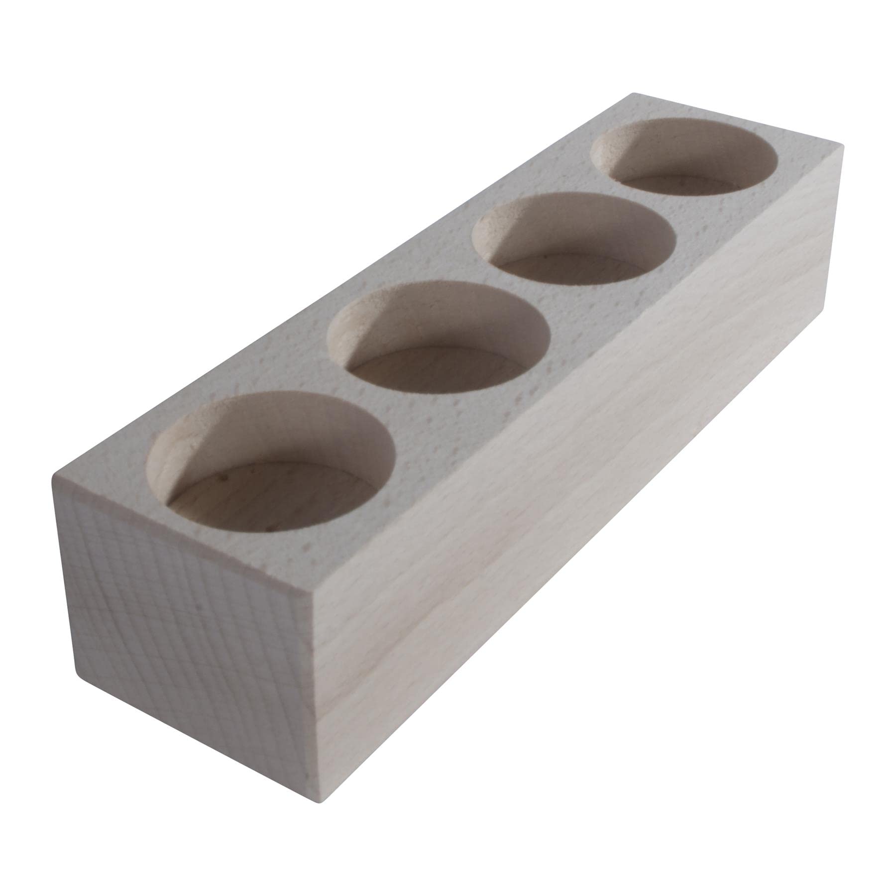Woodeedoo Light Quadruple Wooden Tea Candle Holder | Pack Of 1 | Pinewood | 200 X 60 X 45 Mm | Unpainted Plain Decorative Wood For Craft Decoupage