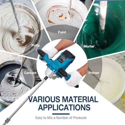 KATSU Tools Electric Paddle Mixer 1000W Portable Mortar Cement Mixing Machine, 6 Variable Speed, Extra Stirrer, for Paint Plaster Concrete (Budget Range) 100036 9 KATSU Tools Electric Paddle Mixer 1000W Portable Mortar Cement Mixing Machine, 6 Variable Speed, Extra Stirrer, for Paint Plaster Concrete (Budget Range) 100036 - Image 9