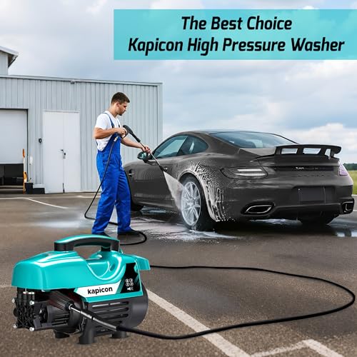 Image of KP-5 High Pressure Washer 1800W | 120 Bar Power | 6L /min Flow Rate | Portable Car & Bike Washer with Foam Bottle, Adjustable Nozzle & Self Priming Function for Home Use