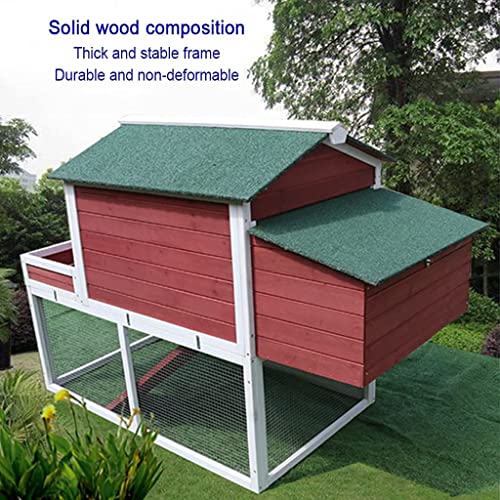 ACIYD Hühnerstall Villa Geflügelstall Kaninchenstall, Hühnermisch 62 Zoll Holz großes Heulenhaus Geflügelkäfig mit Lauf… – Bild 6