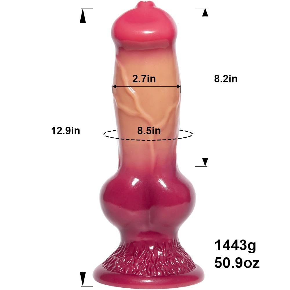Enorme consolador de nudo largo 33 cm Fantasy Monster Wolf Dildo para hombres Wolf Dildo Extra Large Alien XXL Dildo G Spot Masaje Dildos gruesos para adultos entusiastas de los juguetes