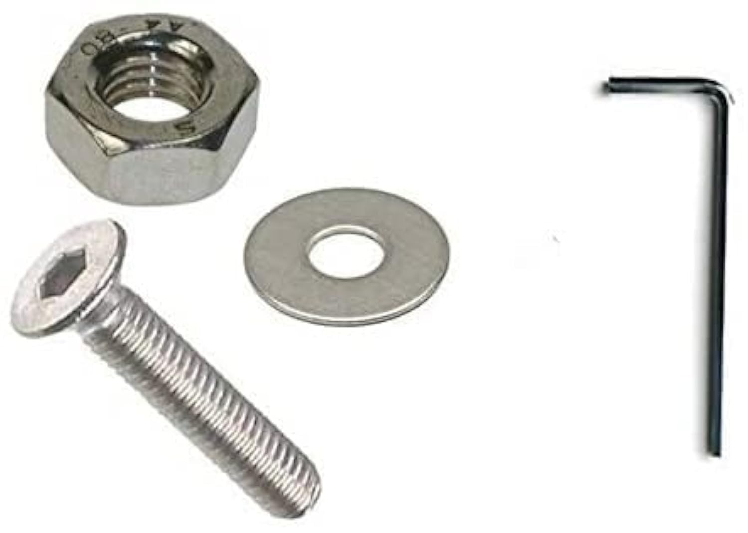 AHC 4mm Countersunk Bolts M4 x 25mm (Including Head) A2 Stainless Steel Socket/Allen Head Csk Bolt/Screws (10 Pack) Free Washers Nuts and Hex Key