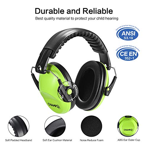 Champs CP_KEM_GN2911 Ear Muffs For Noise Reduction Earmuff Noise Protection Reduction Headphones For Toddlers Kid Children Teen Nrr 25Db Safety Hearing Ear Muff Air Shows thumb #1