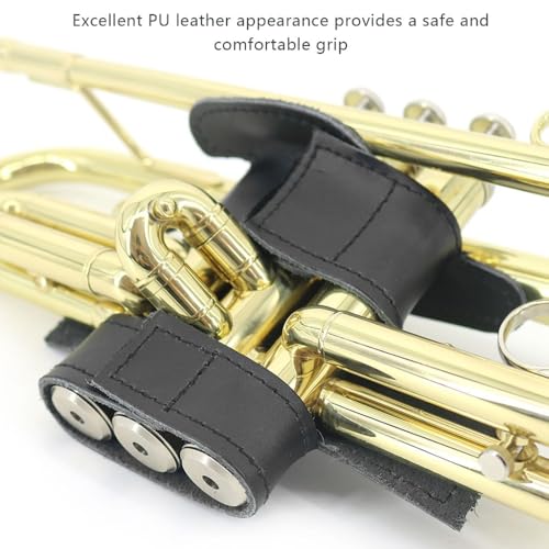 Chiffonade Trumpet Valve Guard PU Cover - Trumpet Hand Guard Pads Protector Cover Replacement Parts Accessories Protective Case for Bb & C Trumpets - Thumbnail 5