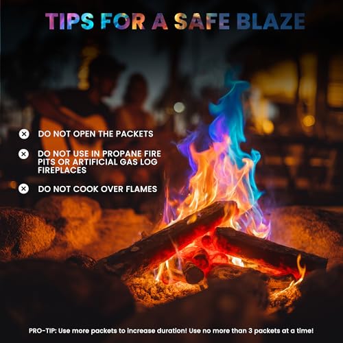 Magical Flames Fire Color Changing Packets Fire Pit (25 Pack), Fire Color Packets for Camping Essentials, Campfire, Bonfire & Fireplaces, Campfire Accessories - Image 7