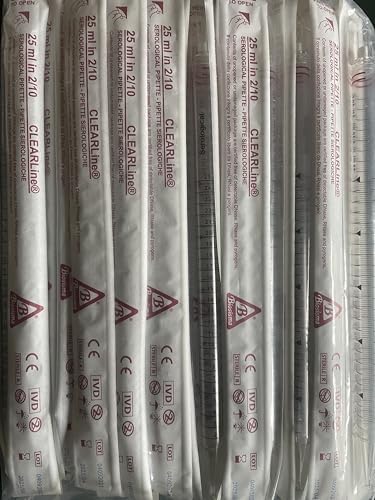 Pipettes sérologiques 25 ml Crearline Lot de 50 pièces