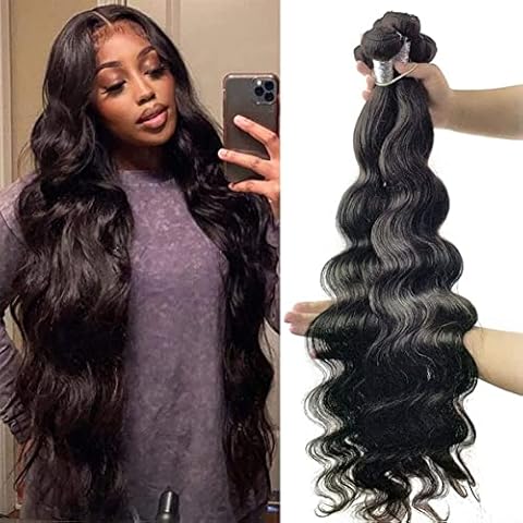 Grcabeir Body Wave Human Hair Bundles 24 26 28 inch 12A 100% Unprocessed Virgin Raw Human Hair 3 Bundles Hair Extensions Weave Wet And Wavy Bundles Natural Color Cover