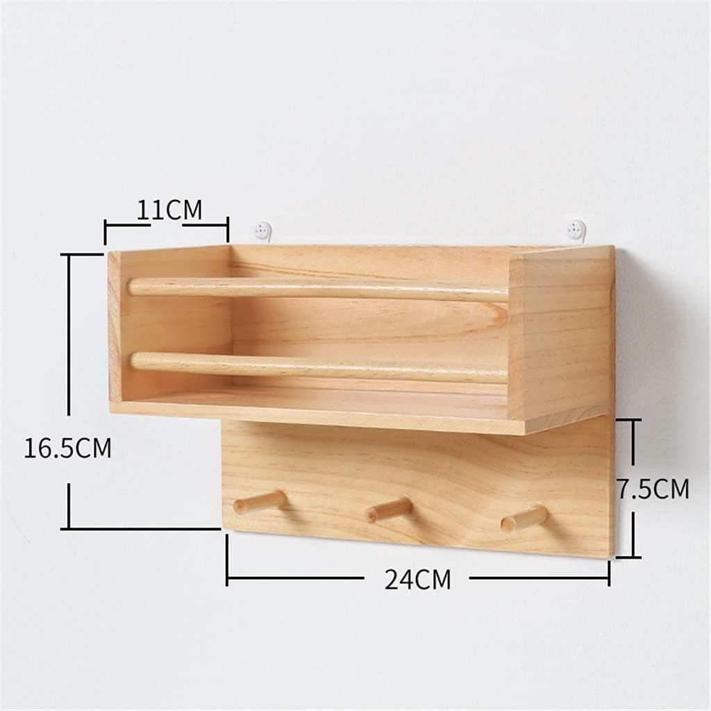 Retro Solid Wood Living Room Room Wall Decoration Rack Wall Hook Restaurant Wall Wall Display Stand (Color : D) (E)