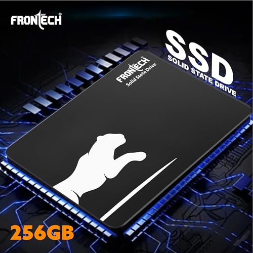 Image of FRONTECH 256GB Internal SSD, 2.5 SATA3, QLC+SMI, Low Energy Consumption, Ultra Fast with Read /Write Speed Upto 540 /470 Mbps, (SSD-0041, Black & White)