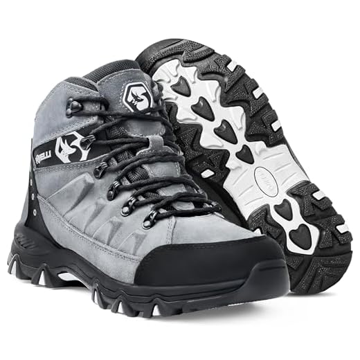 Foxelli Men’s Hiking Boots – Waterproof Suede Leather Hiking Boots for Men, Breathable, Comfortable & Lightweight Hiking Shoes