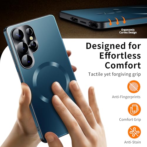 Image of for Samsung Galaxy S25 Ultra Case, Heavy-Duty Slim Design Compatible with MagSafe, Strong Magnetic Shockproof Protection for Screen & Camera Cover Case for Samsung S25 Ultra,Blue