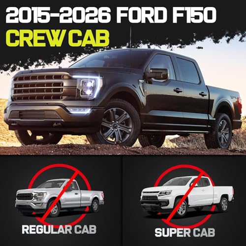 Estribos laterales para Ford F150 y F250 2015-2026, barra 4 pasos miniatura 3