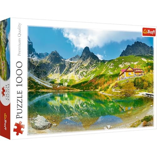 Trefl, Puzzle, Refugio sobre el Estanque Verde, de 1000 Piezas, Paisaje de montaña, Cima, Vista...