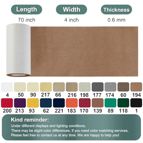 Image of Linen Canvas Repair Tape, 4 x 63 Light Brown Waterproof Self-Adhesive Patch for Outdoor Gear, Durable and Weatherproof Fabric Tape for Boat Covers, Tents, Sofas,Sun Shades,Awnings, and Lounge Chairs