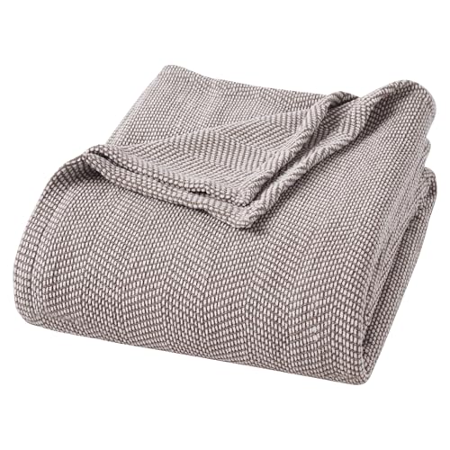 Couverture en coton chenille à chevrons pour lit et canapé